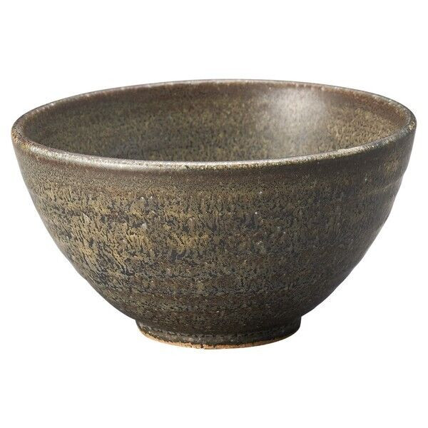 Shigaraki yaki ware Japanese pottery Rice bowl Gohan chawan Black Yohen S Japan