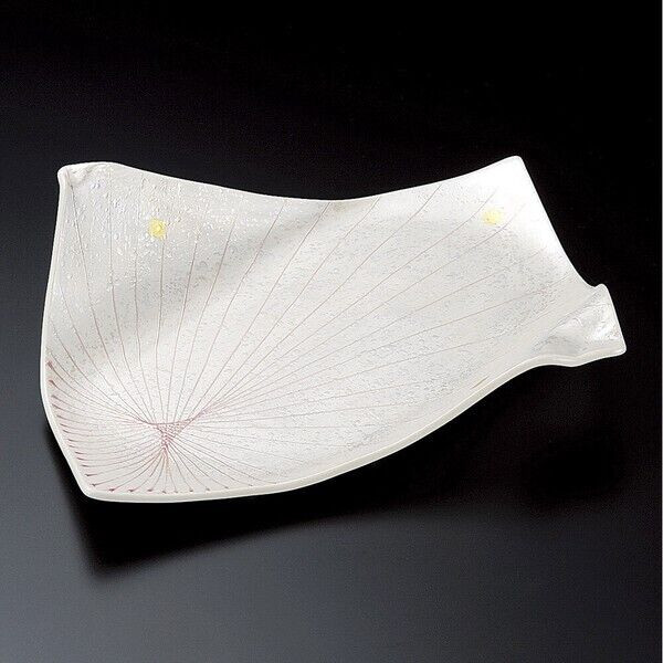 Mino ware Japanese Cuisine Pink Icchin Luster Origami Shaped Plate Japan