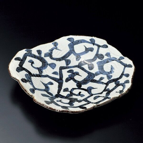 Mino ware Japanese Cuisine New Tako Karakusa Nade Kaku (Soft-Cornered) Big Japan