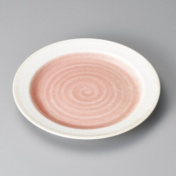 Mino ware Japanese Cuisine Rose Flat Round Plate Made in Japan 25cm