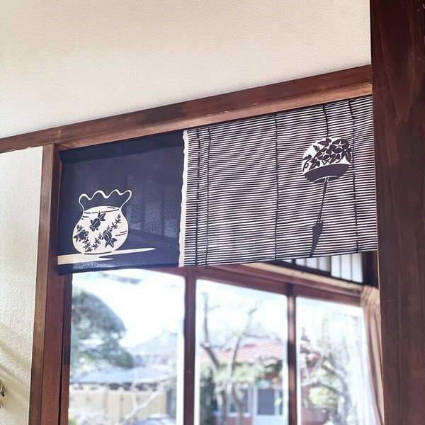 Noren Japanese door curtain 33.46x11.81 in polyesterWind Chimes Goldfish Bowl