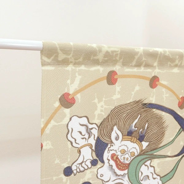 Noren Japanese door curtain 33.46x11.81 in Fujin Raijin Japan