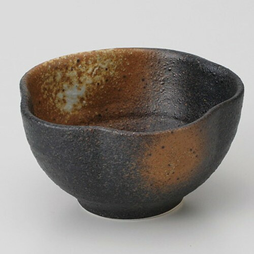 Mino ware ,Made in Japan Black Bizen-style Plum-shaped Small Bowl