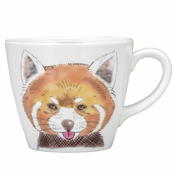 Kutani ware Japan Hideaki KatsumataRed Panda Mug cup coffee tea cup