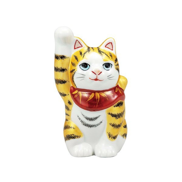 Maneki neko Kutani ware Japanese Lucky cat Gold-Accented Lucky Cat 3.9 in Japan