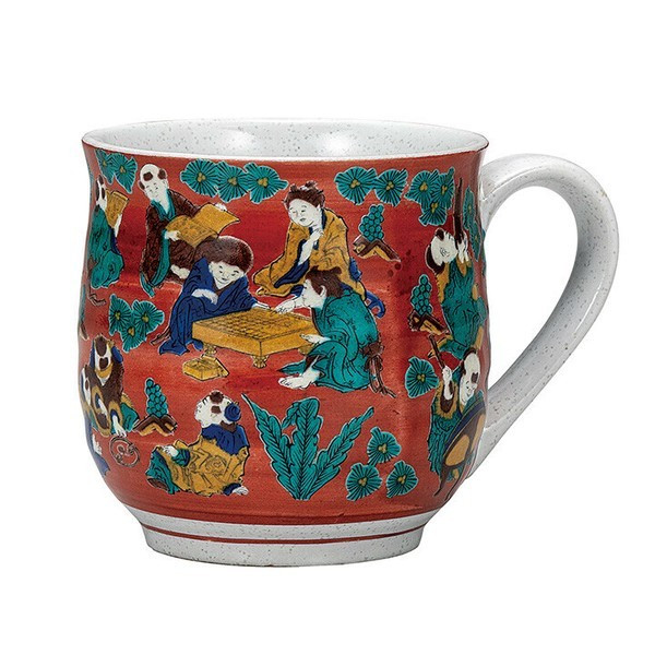 Kutani yaki ware Japanese Mug Coffee Tea Soup Cup Mokubei style Japan