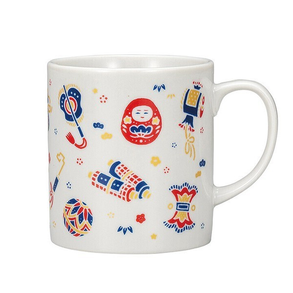 Kutani yaki ware Japanese Mug Coffee Tea Soup Cup Kaga Treasure Motif Japan