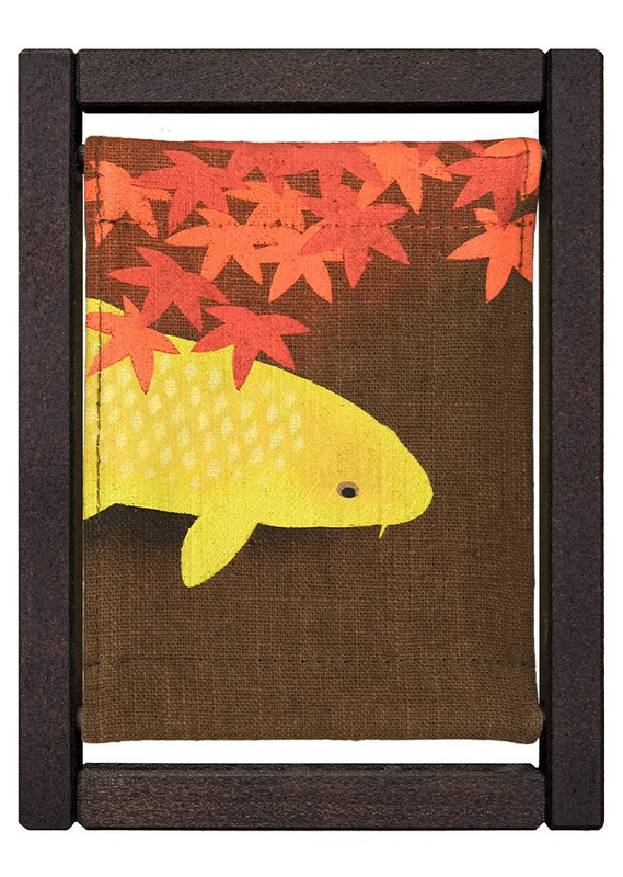 Kyoto Koyomi Frame Seasonal Textile Art Frame Autumn Leaves and Carp Japan
