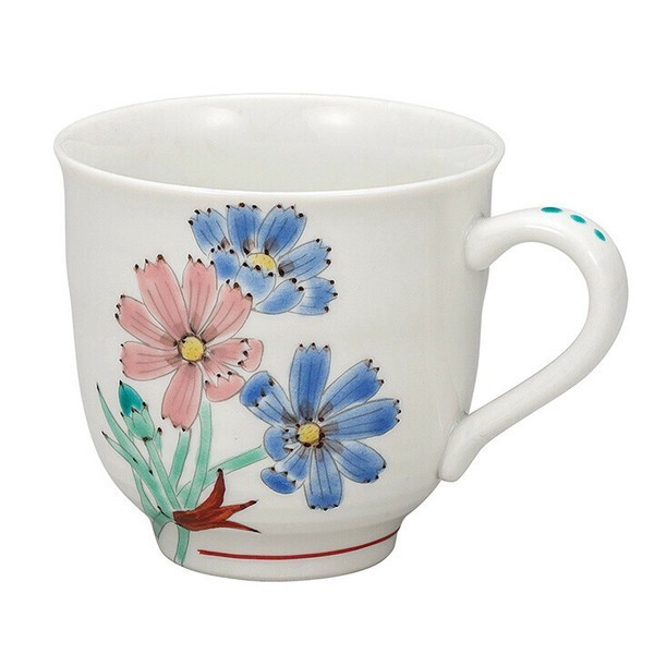 Kutani yaki ware Japanese Mug Coffee Tea Soup Cup Cosmos Taishi Kiln Japan