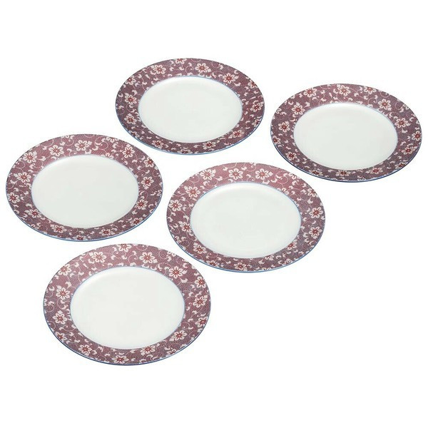   Kutani yaki ware Japanese Serving Plate Dish set of 5dot Tessen cmelatis Japan