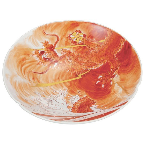 Kutani Ware 7-inch Bowl  Akae Ryujin・Dragon Design  Made in Japan YoShinori Sato