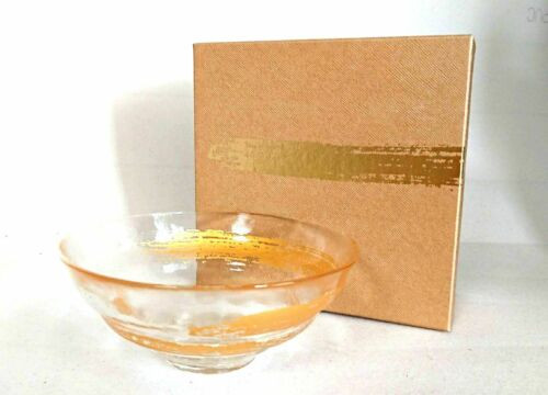 Matcha Chawan Japanese glass green tea bowl Gold Ichimonji Premium