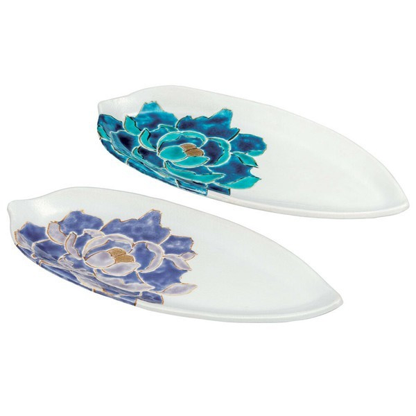 [Kutani Ware] Pair Plates 10 inch Peony Design (Made in Japan) Sato Ts