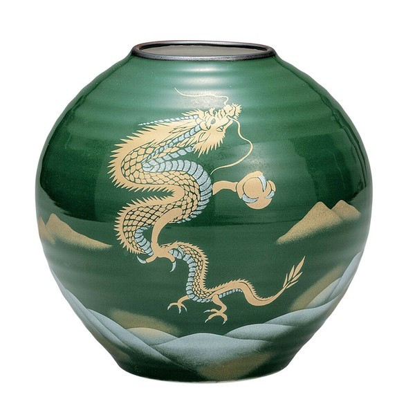Kutani ware Flower Vase 6.5 inch Rising Dragon Design Japan