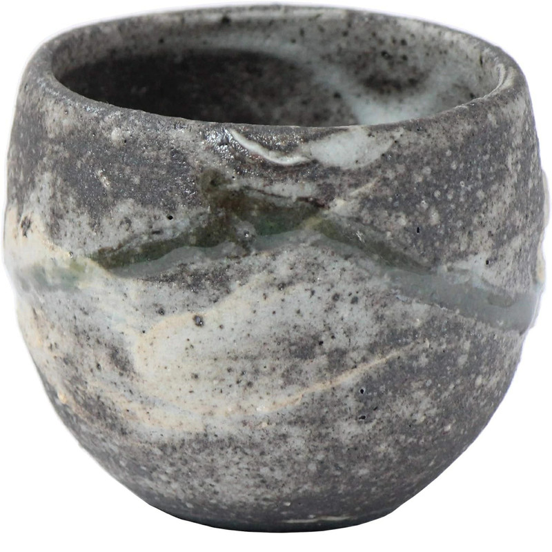   Guinomi Shigaraki ware Japanese Sake cup Makigumo Made in Japan