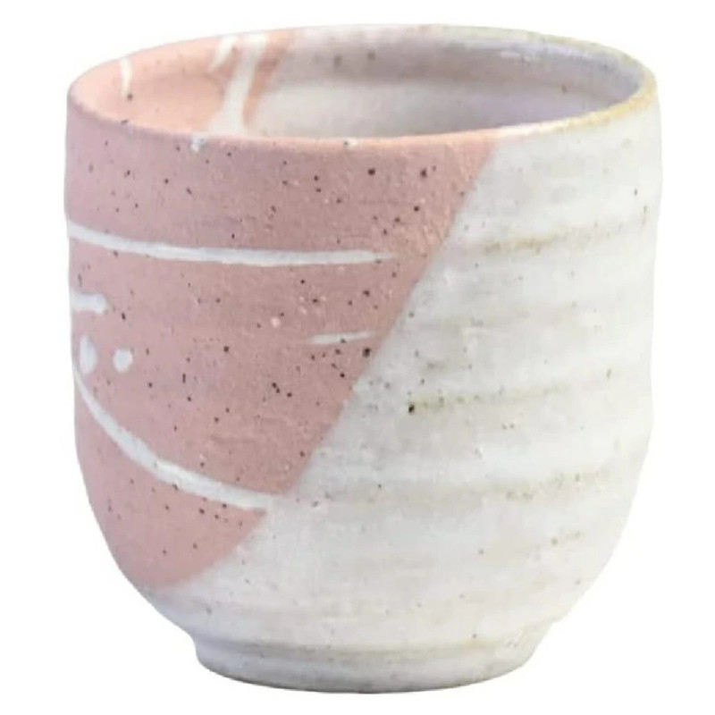 Yunomi Shigaraki ware Japanese green tea cup Shiosai Pink glaze Japan