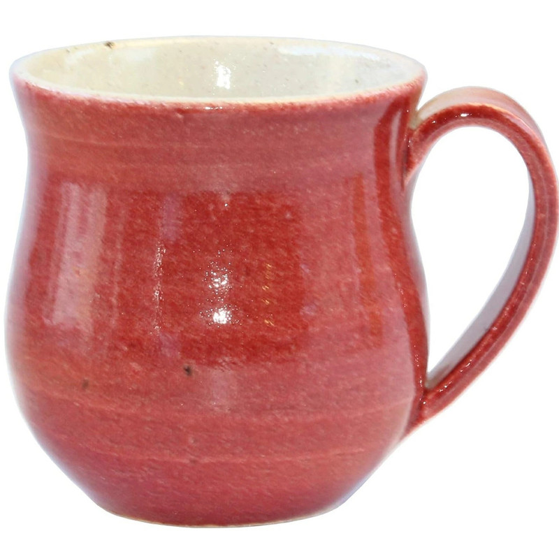 Shigaraki ware Japanese pottery Mug Tea cup Saiun Red Made in Japan