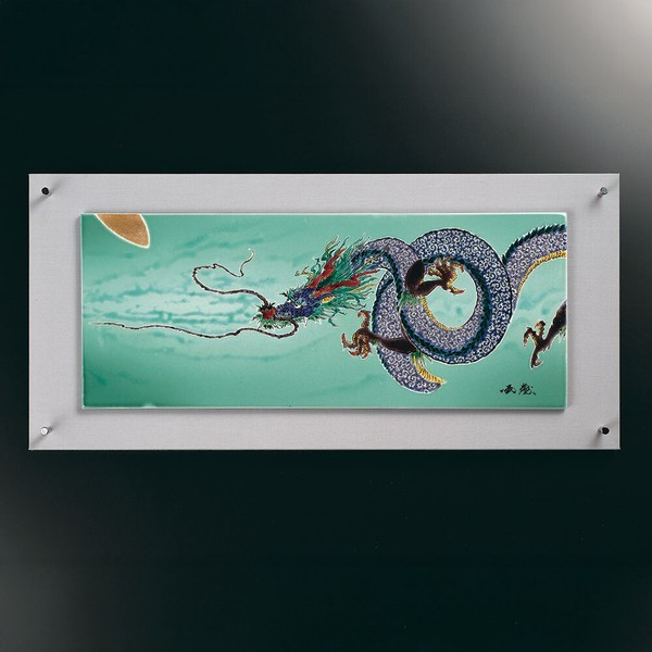 Kutani ware Ceramic Wall Art Cloud Dragon by Yamanaka Kunimori Japan