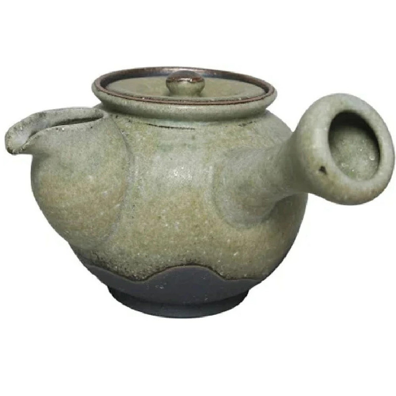 Kyusu Shigaraki ware Japanese green tea pot Moegi Kakewake 450ml Japan