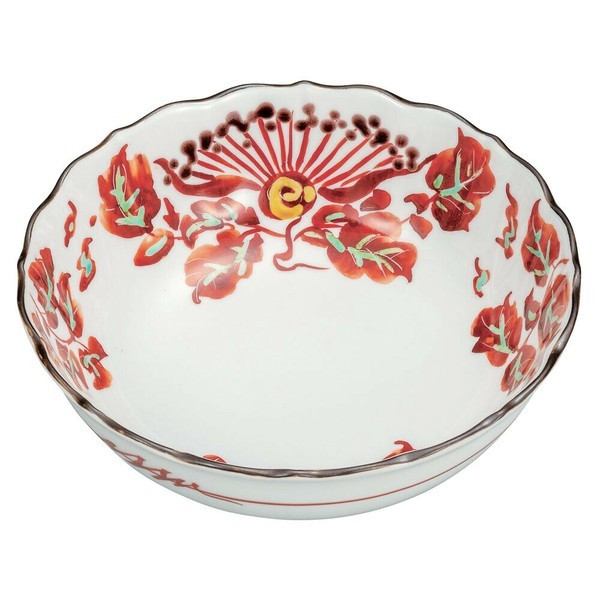 Kutani Ware Red Painting Design  Bowl  Japanese Tableware Japan