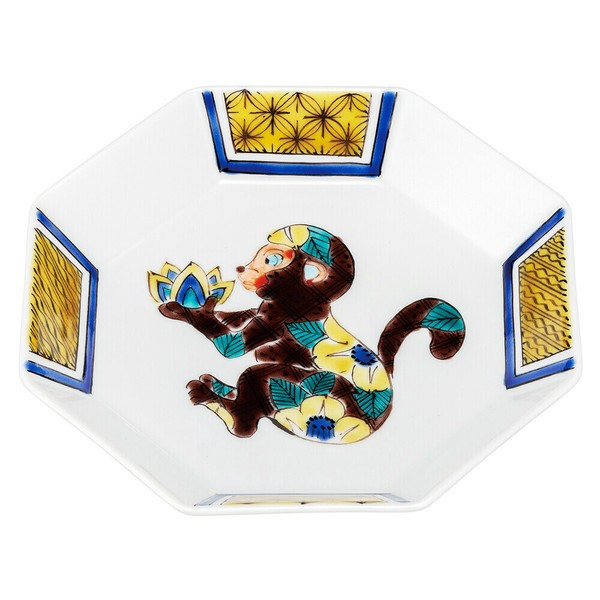 Kutautani ware Japan Taishi Kiln Auspicious Zodiac Series 5.9 inch Plate Monkey