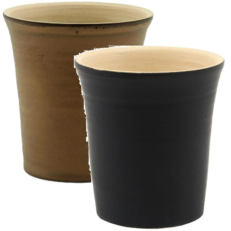 Shigaraki ware Japanese pottery Water Tumbler set of 2  Gold Black glaze Japan