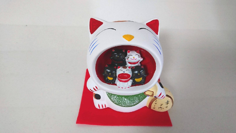 Kyoto Maneki neko Piggy bank Japanese lucky cat Happy Goronyago from japan