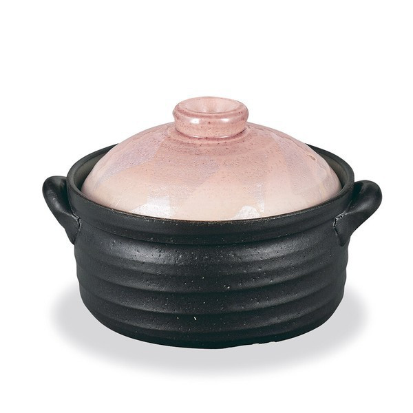 Kutani ware 2-Cup Rice Cooker Donabe Pot – Silver Glaze Pink Made in Japan