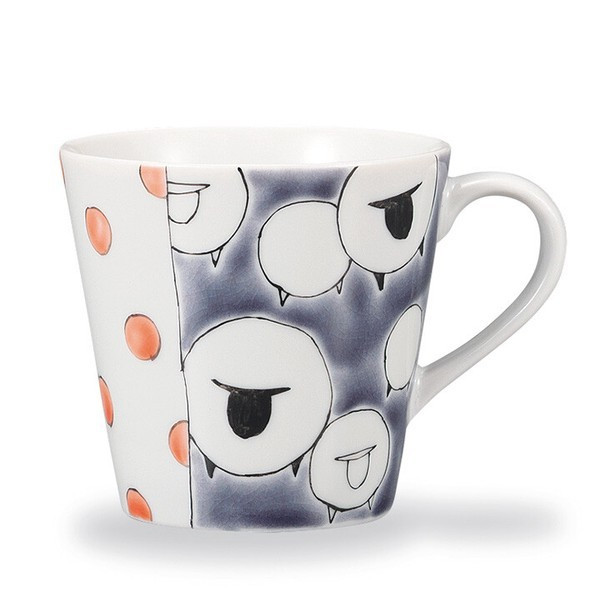 Kutani ware Japanese Mug Coffee Tea cup Kinuyo Okada Polka Dot Sheep Japan