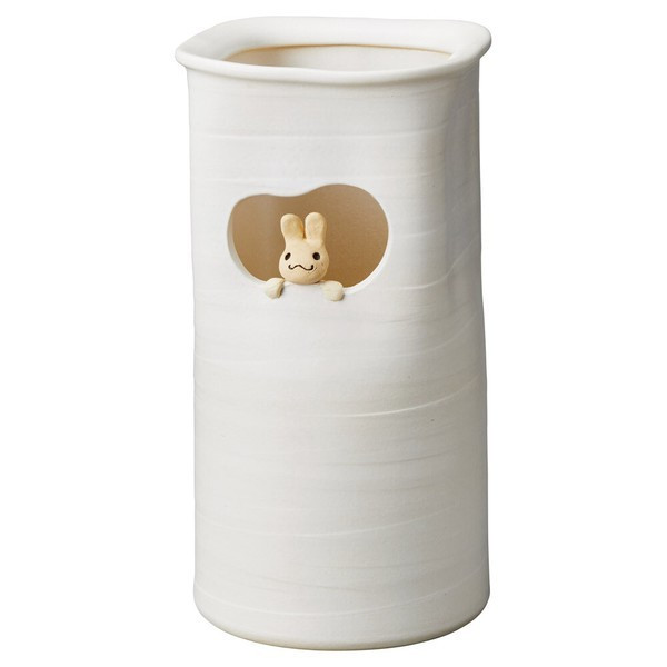 Shigaraki Ware Japan Japanese pottery Umbrella Stand Window Rabbit White