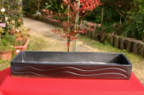 Ikebana Arita yaki pottery Large Flower vase Suiban Tatara handcraft Black Kasen