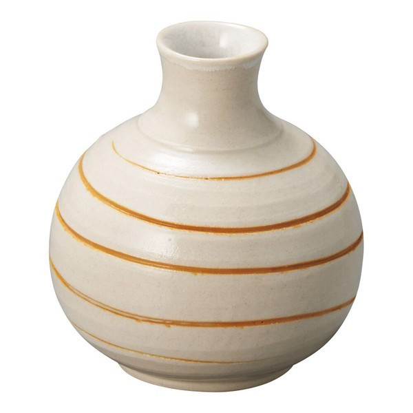 Shigaraki Ware Yellow Spiral Mini Flower Vase  Round Form Made in Japan