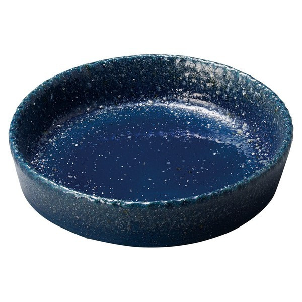 Shigaraki ware Blue Kiln Changed Round Ikebana Suiban Vase Made in Japan