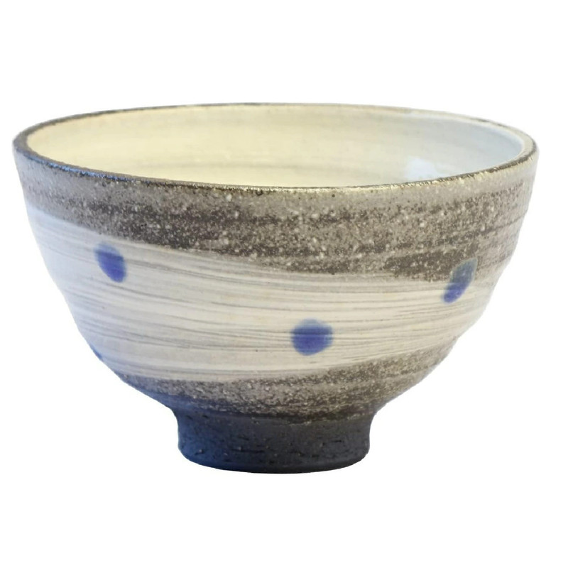 Shigaraki ware Japanese Rice bowl Gohan Chawan Milkyway Blue Japan