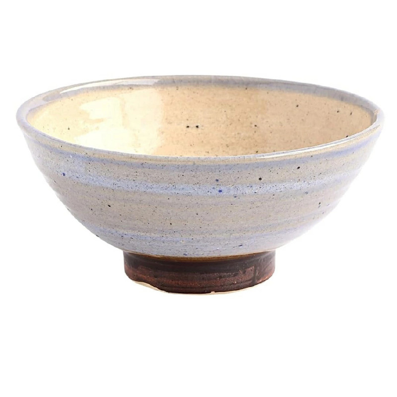 Shigaraki ware Japanese Rice bowl Gohan Chawan Nashi-ji BLue Japan