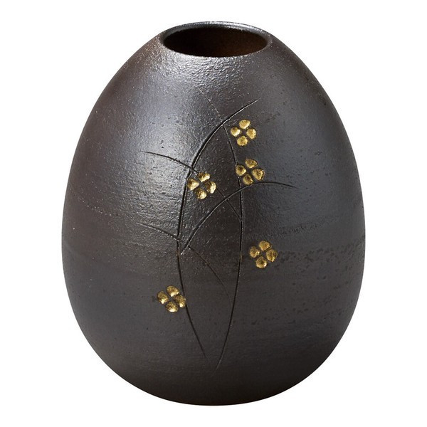 Shigaraki Ware Japanese pottery Flower Vase Japan Nagomi Black Natsume 15.5cm