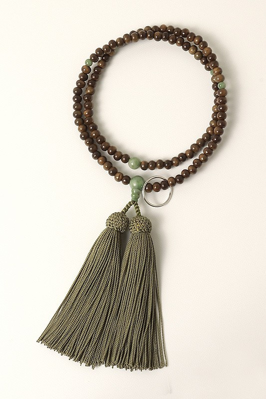 Kyoto Juzu Japanese Buddhist Mala Sodo shu Ryokudan Saussurite Woman Japan