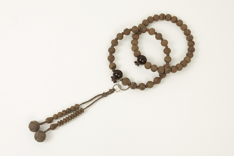 Kyoto Juzu Japanese Buddhist Mala Jodo shu Matte Siam Ziricote Brown quartz Men