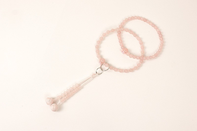Kyoto Juzu Japanese Buddhist Mala Jodo shu Rose Quartz Woman Japan