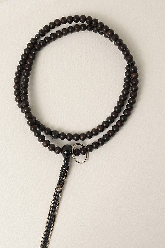 Kyoto Juzu Japanese Buddhist Mala Sodo shu Matte Black Ebony Hawks eye Men Japan