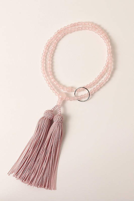 Kyoto Juzu Japanese Buddhist Mala Sodo shu Rose quartz Zen woman Japan