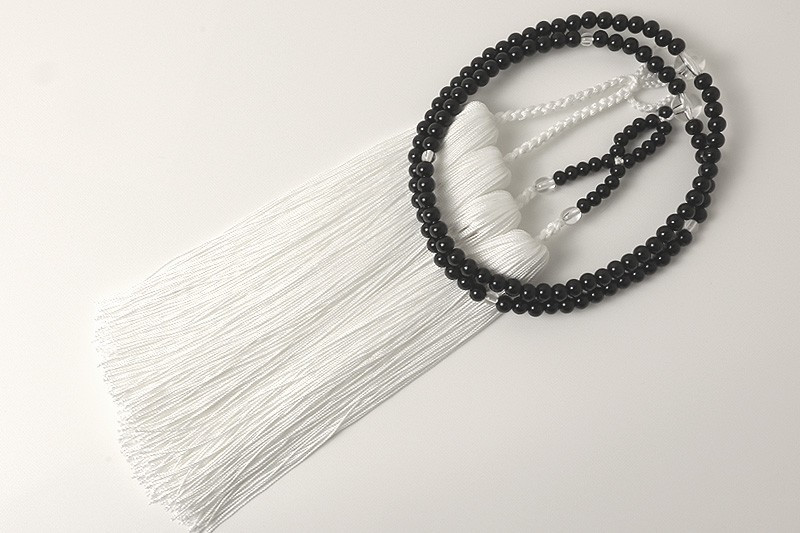 Kyoto Ebony Choncho Prayer Juzu Beads P-Finish Rayon 20 Monme Tassels Japan