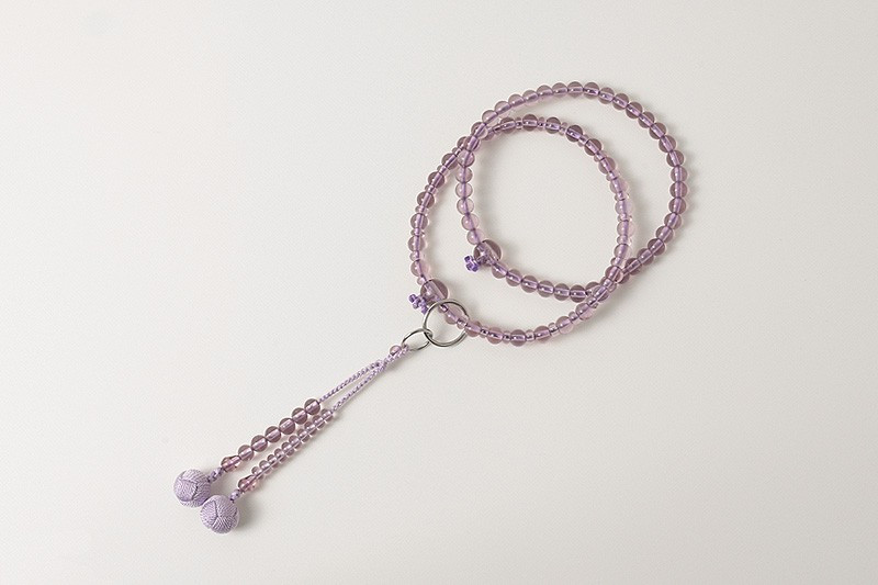 Kyoto Juzu Japanese Buddhist Mala Jodo shu Izumi Glass Craft Rose Woman Japan
