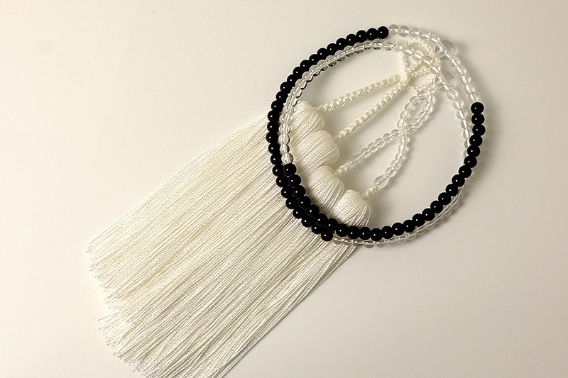 Kyoto Ebony Clear Quartz Buddhist Juzu Beads Hanshozoku Silk 15 Monme Tassels