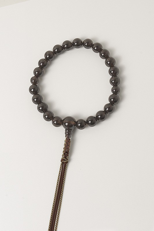Kyoto Juzu Japanese Buddhist Mala Jodo shinshu Brown quartz Men Japan