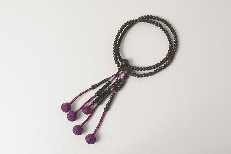 Kyoto Juzu Japanese Buddhist Mala Nichiren Matte Black ebony 8sun Woman Japan