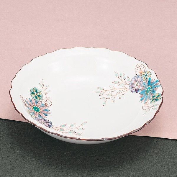 Kutani Ware 20.5cm Bowl Floral pattern Made in Japan Taishi kiln