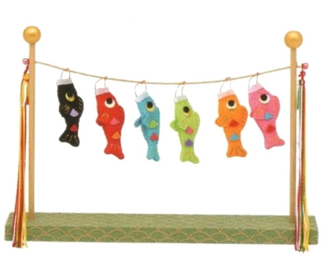 Kyoto KOINOBORI ornaments Koi no Fukinagashi japanese carp Chirimen crepe