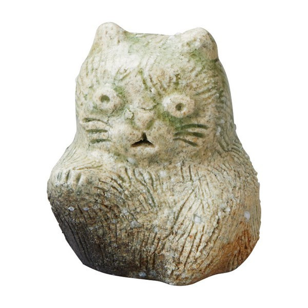 Shigaraki Ware Kiln Guardian Cat Figurine Small Traditional Japanese Ceramic