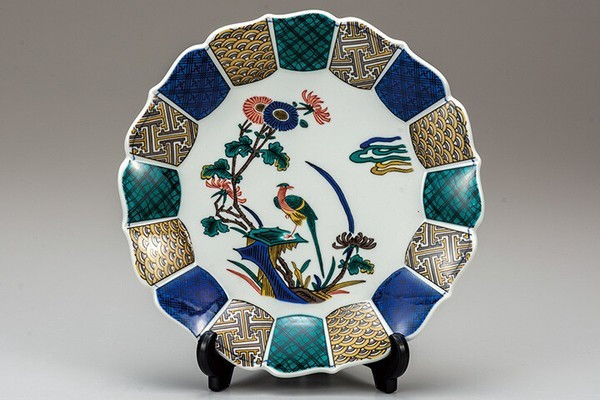 Kutani ware Decorative plate 30.5cm Ko-Kutani Flowers & Birds Made in Japan